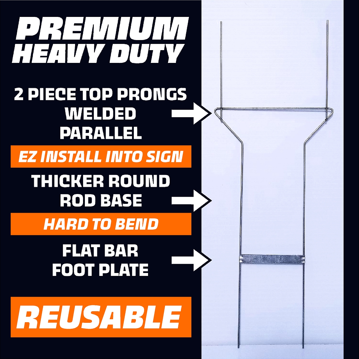 Heavy Duty Yard Sign Stakes diagram